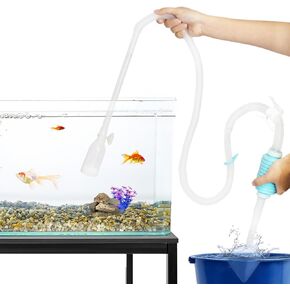 TERA PUMP 2 Pack Fish Tank Gravel Cleaner Siphon - Manual Water Pump for 10-20 Gallon Aquariums - BPA-Free Water Change Siphon Hose