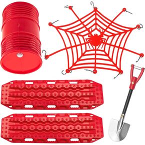 RC Scale Oil Drum Rubber Luggage Net Sand Ladder Metal Shovel RC Decoration Accessories Compatible with Traxxas TRX4 Axial SCX10 D90 Tamiya CC01 Redcat Gen8 1/10 RC Crawler