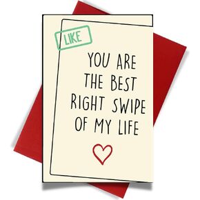Cheerin Funny Greeting Card with Envelope - Anniversary Card - Romantic Birthday Card - Hilarious Gifts for Him Her Girlfriend Boyfriend Wife Husband