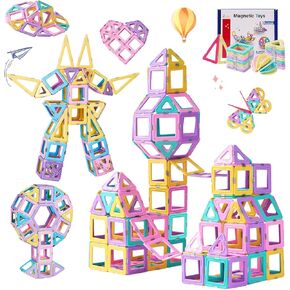 ألعاب Jaiimen Magnetic Tiles ، مجموعة لبنات الأطفال ، مجموعة ثلاثية الأبعاد ، الفتيات Magnet By Tile Boys STE STE