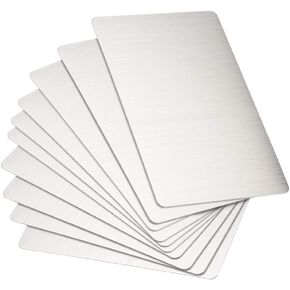 uxcell Blank Metal Card 80x50x0.4mm Brushed 201 Stainless Steel Plate for DIY Laser Printing Engraving Silver Tone 15 Pcs