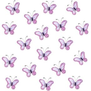 50pcs butterflies urganza nylon glitter butterfly purple diy craft craft shyer mesh wire blitter butterfly with gem for home and wedder decoration party decorations ، purple purple in Kuwait