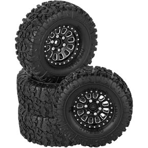 RC 1.3 in Wheel Tires for 1/18 TRX4M RC Crawler Car,Aluminum 1.3 Beadlock Wheel Rims and Rubber Tires w/Sponge,RC Truck Tires,Red