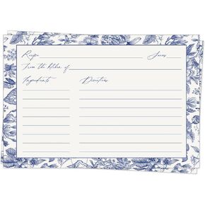 Something Blue Before I Do Recipe Cards Bridal Shower Wedding Vintage Floral 4x6 Doublesided (50 count)