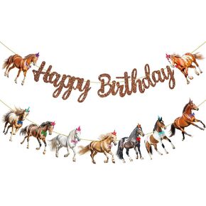الحصان عيد ميلاد سعيد لافتات عيد ميلاد الحصان ديكورات الحزب 2pcs سباق الحصان لافتة الحصان الحزب لوازم الحفلات لحفلات الحصان الغربي تحت عنوان لوازم الطفل