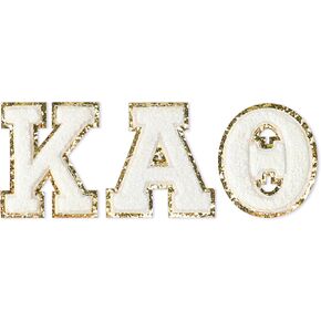 Sorority Shop Kappa Alpha Theta Chenille Letter Stickers - Adhesive Back, Set of 3 Greek Letters