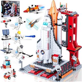 Space Exploration Shuttle Toys for 6 7 8 9 10 11 12 Year Old Kids, Girls, Boys, 12-in-1 STEM Projects Rocket Building Toy Kit with 3 Astronauts, Airplane Rocket Set, Gift idea for Ages 6 +, 885 Pcs