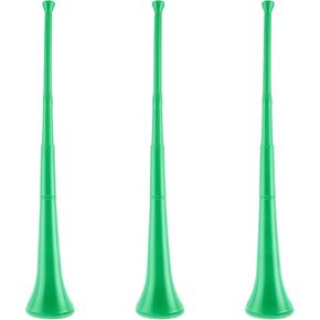 3 Pieces Collapsible Stadium Horn 28 Inch Vuvuzela Stadium Horn Plastic Blow Horn Noisemakersfor Campus Sporting Events Sports Themed Party Supplies (Green)