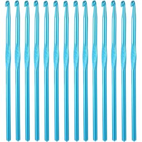 YUXIANLB Crochet Kit For Beginner 5MM Aluminum Crochet Hook 14PCS Knitting Needles Metal Crochet Needle Crochet Hooks Bulks For Craft Yarn Ergonomic Handle For DIY Craft Knitted Sweater Christmas Gift