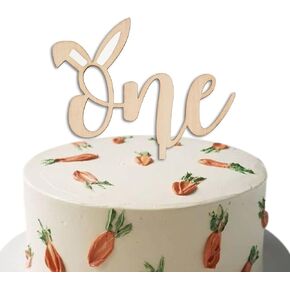 Bunny One Cake Topper - Easter Rabbit Theme Cake Topper, Some Bunny is One Cake Topper, Spring Easter Party Cake Decorations for First Birthday, Baby Shower, Cake Smash, Photo Props...