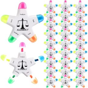 30 Pcs Law School Supplies Star Shape Briefing Highlighters Brush Affirmation Gifts Inspirational Appreciation Gifts Best Gifts for Law Students Lawyer Gifts for Women