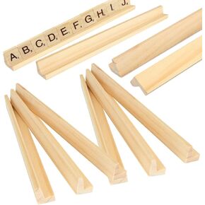 JMIATRY Wooden Scrabble Tile Holder Set of 10 Scrabble Racks 10.5 x 0.83 x 1 Inches Scrabble Tile Holders for Crafts Replacement Rack Letter Racks Trays for Crafts and Game Stands