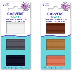 Neutral Tones Oven Bake Polymer Clay - 4.2 Oz - Colors of The World - Black, Gray, White, Browns
