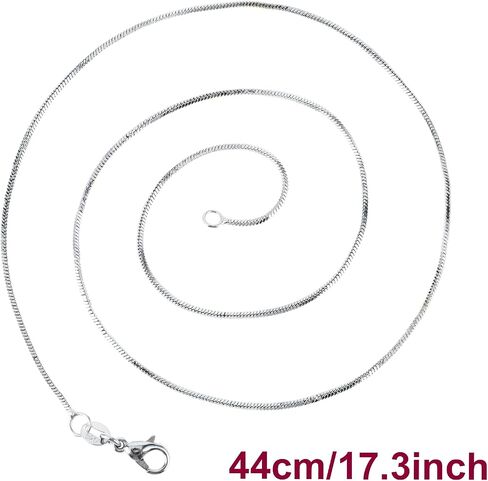 10 PCS Sterling Silver Slick Stain Necklace Round Houndible Snake Stain Necklace for Women Gen with Cloxster Clasps DIY Snake Charms Necklace for Jewelry Making (17.3 Int in Kuwait