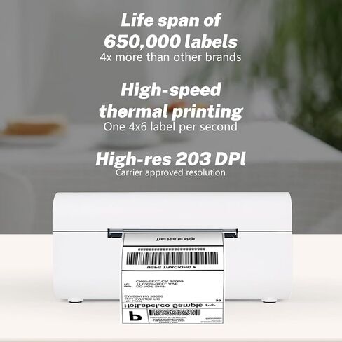 طابعة تسمية الشحن الحرارية 4x6 - USB ، متوافقة مع Windows ، Mac ، - تدعم USPS ، eBay ، Amazon ، Shopify ، Etsy in Kuwait