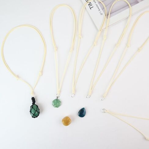 FANASY 20 Pcs Rope Necklace Cord Rope Adjustable Knotted Handmade Craft Choker with Metal Ring for Hanging Pendants Rope, 16-28 Inches in Kuwait