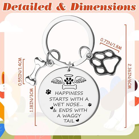 الهدايا التذكارية للكلاب - سلسلة مفاتيح الحيوانات الأليفة - فقدان الحيوانات الأليفة التذكارية هدية سلسلة مفاتيح مزدوجة ، والتعاطف مع عشاق الكلاب مالك in Kuwait