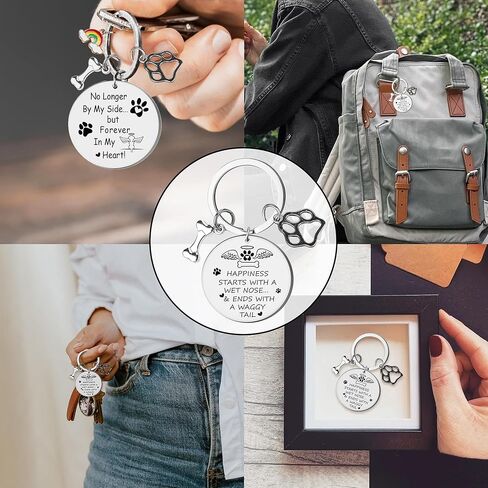 الهدايا التذكارية للكلاب - سلسلة مفاتيح الحيوانات الأليفة - فقدان الحيوانات الأليفة التذكارية هدية سلسلة مفاتيح مزدوجة ، والتعاطف مع عشاق الكلاب مالك in Kuwait