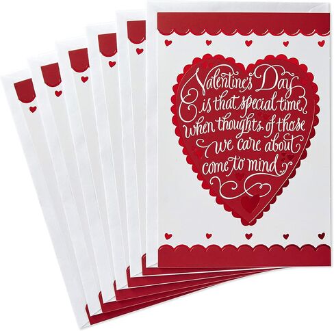 Hallmark Valentines Day Cards Pack, Heart (6 Valentine Cards with Envelopes) in Saudi Arabia