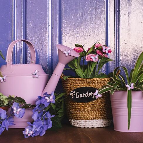 50pcs butterflies urganza nylon glitter butterfly purple diy craft craft shyer mesh wire blitter butterfly with gem for home and wedder decoration party decorations ، purple purple in Kuwait