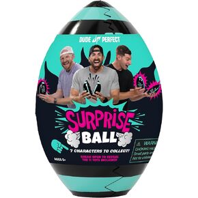Dude Perfect Surprise Ball for Kids with 5 Toys + Sticker Pack, Unwrap Hidden Prizes and a Mystery Character, Collect All 7 Characters, Game for All Ages