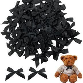 100pcs premade mini bows diy satin fabron marbbon tipt bows for cake treat facs dice decor