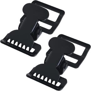 2pcs أكياس أمتعة أجهزة تعديل حزام مقطع حزام حزام ملزمة مقطع المعادن انزلاق مشبك 3 الموضع مشبك حزام مشبك للسلع الجلدية حزام حزام الأمتعة الأسود in Kuwait