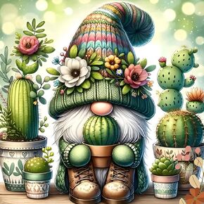 uuxsretaio Gnome Diamond Art Kits for Adults,Diamond Art Painting Kits, DIY 5D Diamond Art for Adults, Diamond Painting Kits, Full Drill Gem Art Kits for Decoration Home Wall 14X14 Inch