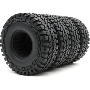 4pcs RC 1.9 Mud Crawler Off Road Truck Tires Soft Tyres Height 115mm/4.5inch Fit for Traxxas TRX-4 / RC4WD D90 D110 TF2 / Tamiay CC01 / Axial SCX10 Black…