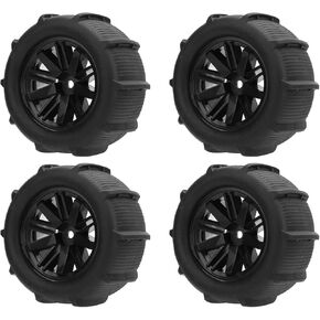 Fockety 4pcs RC Car Beach Tires, Universal Rubber Plastic RC Car Desert Wheels with Paddle Tires, Universal RV Desert Wheels for WLtoys 144001 1/14 1/16 RC Car