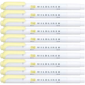 Highlighter pen markers, Mild Yellow (WKT7-MY) x10