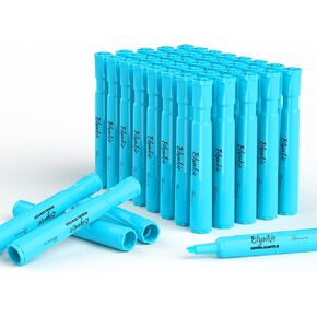 Highlighters Bulk 40 Pack of Blue Tank Style Chisel Tip Highlighters Set for Kid and Adult Coloring Highlighting for Classroom Office School Supplies and Shop Short Style.