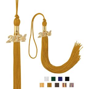 2 PCS تخرج التخرج 2024 ، التخرج الأكاديمي Cap Decor Grad Cap Hat Tassel مع سحر الذهب 2024 سنة ، إكسسوارات حفلات التخرج ، هدايا التذكارات ، الذهب العتيقة