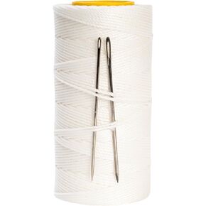 Sail Repair Kit with Sail Needle, Thick Waxed Twine White Twine String for Whipping Twine, 330 Feet per Roll Heavy Duty Waxed Thread for Rope Whipping, Canvas Work, Sail Making - Wax Sail Kit (1)