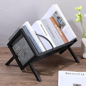 Vinyl Record Holder, Vinyl Record Storage, Vinyl Display Storage Stand Shelf, Vinyl Record Rack for Books, Albums, Magazines, Office File Organization, Easy Assemble Up to 80-110(Matte Black)