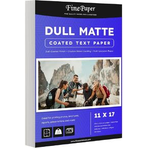 Dull 100lb Text Digital Low Gloss Paper, Double Sided C2S, Coated, Perfect for Color Laser Printing, Design Proposals, Flyers, Brochures | Matte Finish | 11" x 17" | 100 Sheets