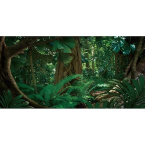 AWERT 36x18 inches Tropical Rainforest Terrarium Background Stone Green Huge Tree Reptile Habitat Background Polyester Tropical Rainforest Aquarium Background