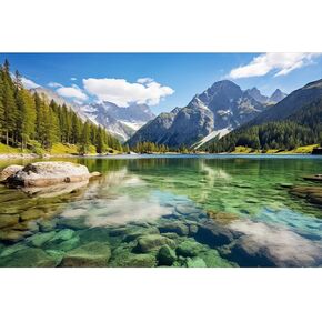 Aquarium Background Ldyllic Landscape Terrarium Backdrop Serene Captivating Lake Majestic Mountain Range Aquarium Backdrop Nature View Fish Tank Background Reptile Habitat Backdrop Vinyl 24x12in