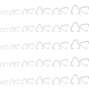 PH PandaHall 6 Sizes Triangle Open Jump Rings 360pcs Pinch Clip Bail Hang Drops Pendant Open Triangle Buckle Charm Bead Pendant Connector for Decoration Jewelry DIY Accessories