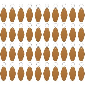 uxcell 40pcs Hotel Keychains Blank Vintage Plastic Rhombus Motel Keychains Hotel Key Tags Rings for DIY Luggage Labels Keyring