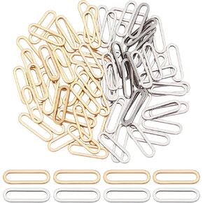 UNICRAFTALE 36Pcs 2 Colors 3 Styles Linking Rings 304 Stainless Steel Linking Rings Rectangle/Oval Frames Connectors for Bracelet Necklace Jewelry Making