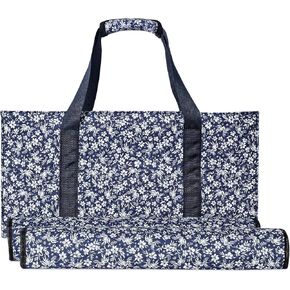 Empty Mahjong Bag, Blue Soft Printed American Mahjongg Bag with Two Wrappers (Case Only)
