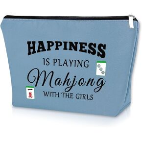 Mahjong Gifts for Women Funny Purple Makeup Bag Mahjong Themed Items Mahjong Lover Gifts for Mahjong Players Lucky Mahjong Gifts for Mom Sister Birthday Christmas Gifts Travel Pouch