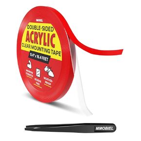 Mmobiel شريط التثبيت على الوجهين - 16.4 قدم × 0.4 بوصة لاصقة داخلية/خارجية - شريط نانو واضح القابل للإزالة - شريط جدار معلق الصورة ، شريط إصلاح السجاد ، مقاوم للماء - بما في ذلك. ملاقط