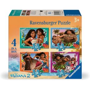 Ravensburger Moana 2 Jigsaw Puzzle Pack for Kids | 4 Puzzles with Increasing Piece Counts (12, 16, 20, 24 Pieces) | Challenge Grows with Child | Ideal Screen-Free Activity