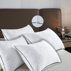 Bed Pillows for Sleeping Queen Size 4 Packs，Ultra Soft Fluffy ，Premium Soft Down Alternative Fill Set of 4 for Back,Zipper Opening Design,can add and Remove Filler According to Your Needs