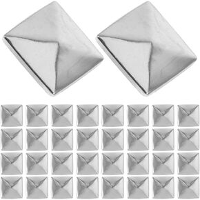 TOPPERFUN 100Pcs Square Rivets, 0.39in Copper Rivets, Flat Back Rivet Pyramid Hot Nails, Metal Nail Head Rivet DIY Accessories for Clothing Bags Leather Shoes Punk Rock Jewelry Crafts