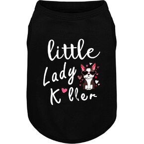 Dog Shirts - Little Lady Killer Heat Transfer Design - Lightweight, Breathable T-Shirts for Small, Medium, Large Dogs - Soft, All-Season Pet Clothes. Provides Sun Protection.Black XL
