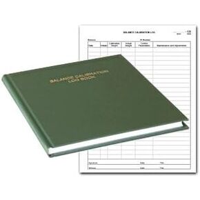 BookFactory Balance Calibration Log Book - 168 Pages, Green Imitation Leather Cover, Hardbound, 8 7/8" x 11 1/4" (LOG-168-BAL-01)