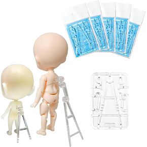 Stand-Well Plus+ 5-Piece Clear Action Figure Display Stand, Perfect for Nendoroids and Figures with a 3mm Hole on The Back.